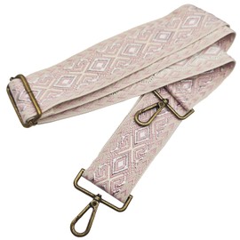 CXTAI 2inch Wide Boho Replacement Handbags Straps for Women Lady Girls Crossbody Purse Canvas Bag Strap (Beige/Pink/Silver)
