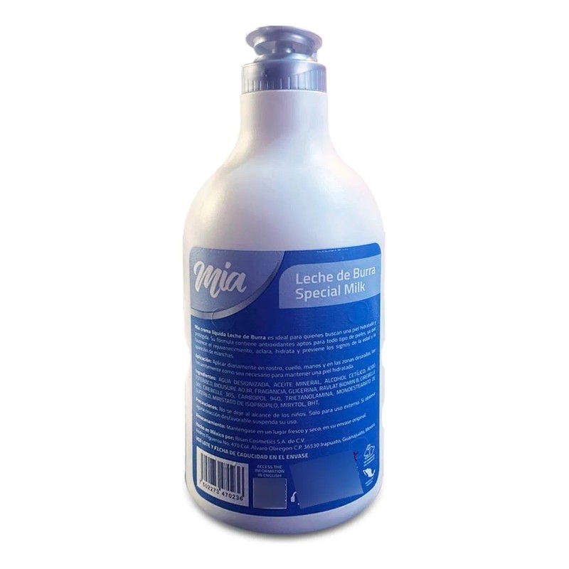Risan Crema Líquida Leche De Burra 500 Ml Característico