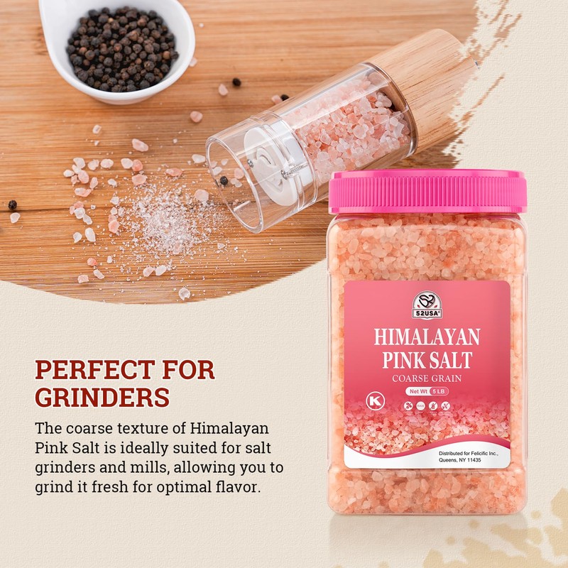 52USA Himalayan Pink Salt for Grinder Refill, 80oz (5 Pound),