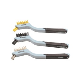 Pennzoil Deluxe Wire Brush Set - Brass, Stainless Steel, Nylon Bristle Brushes Included - Perfect for Rust Removal, Detailing, and Maintenance - Durable and Reliable