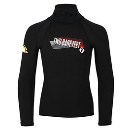 Two Bare Feet Kids Thermal Fleece Lined Rash Vest Long Sleeve - UV50 Protection Surf Base Layer, Wetsuit Swimming Tops for Surfing (X-Large)