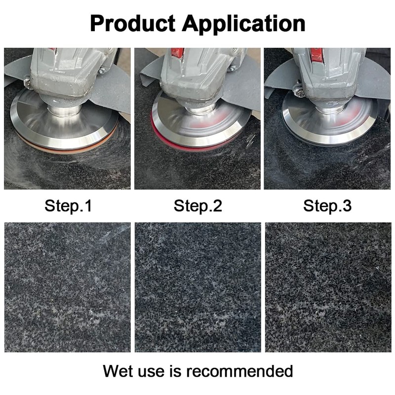 SHDIATOOL 4-Inch Diamond Polishing Pads 3-Step 3 Set Sanding Pads