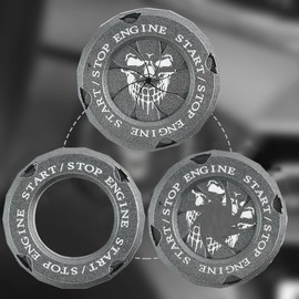 Rotary Push Start Button Cover,Car Accessories Engine Start Stop Button Cover, Motorcycle Ignition Key Switch Cover,Cool Car Stickers Interior Decor Gift