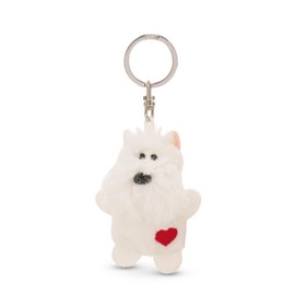 NICI Key Ring Dog White with Heart 5 cm