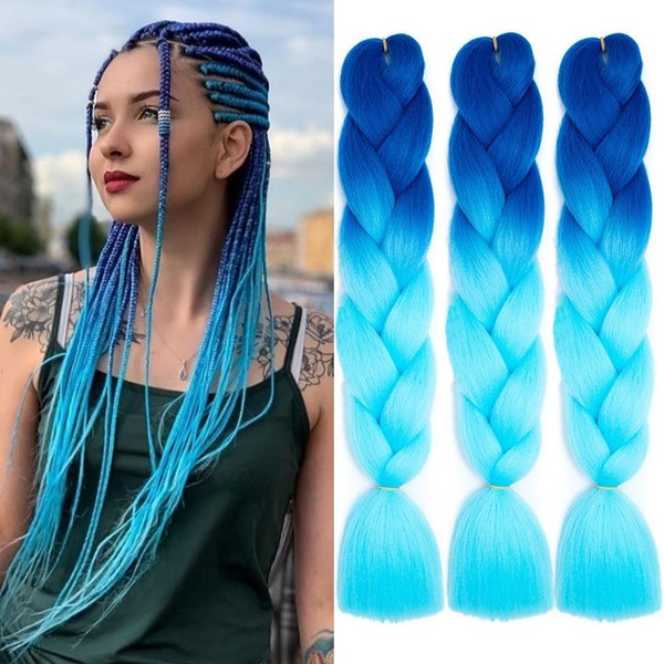 Synthetic Hair for Braiding Easy Braid Pre-Stretched Braids Extensions Royal
