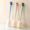 2PCS Bottles Dishwashing Foam Sponge Brush, Long Handle Cleaning Brush