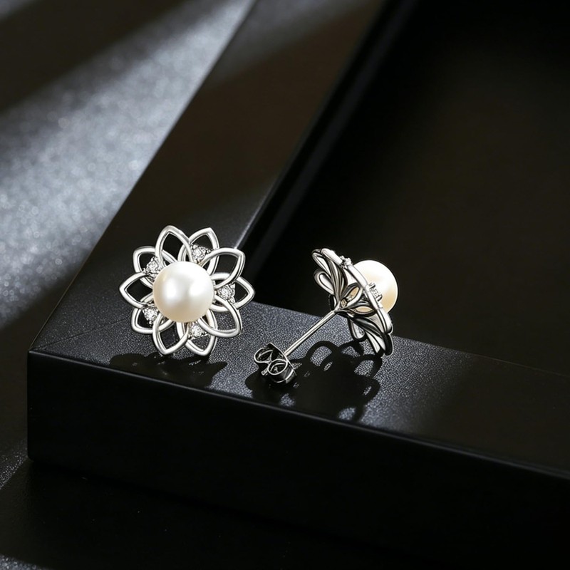 Handpicked Freshwater Cultured Pearl Earrings for Women Hypoallergenic 925 Sterling