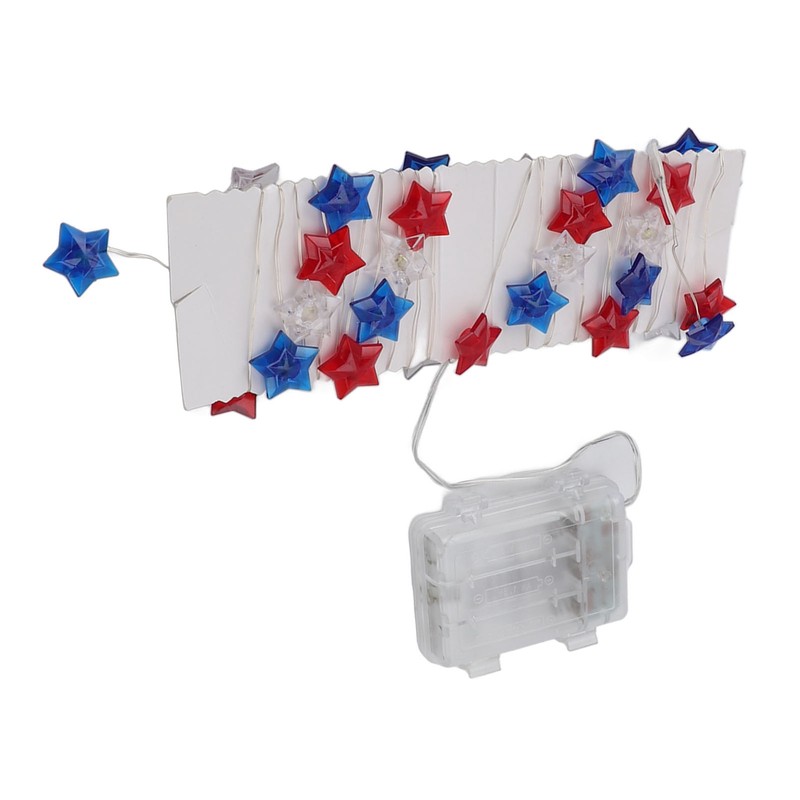 Independence Day Decor LED String Lights Battery Operated 9.8ft 40