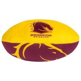 NRL Brisbane Broncos Plush Rugby League Ball, White, 190mm