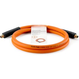 Hybrid Air Hose, 3/8 inch x 50 ft, 1/4 in. MNPT Fittings, 300 PSI Heavy Duty, Lightweight Air Compressor Hose - Color: 3/8'' (inches)x6'(feet)