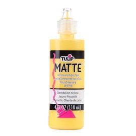 Tulip Puff Fabric Paint Matte Finish , Permanent Craft Paint for Clothes, DIY Projects, Notoxic, 4 fl oz, Dandelion Yellow