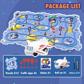 Puzzle Racer Kids Car Track Toy Car Set for Kids DIY 12PCS Puzzle Track Rail Route Educational Game Gift Toys for Children 2 3 4 5 6 Years