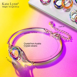 Kate Lynn Women Bracelets Gifts for Women Crystal Bracelets Bangle for Women Valentines Christmas Gifts for Her Girlfriend Ladies Wedding Anniversary Mother's Day Jewellery Gifts Wife Mum