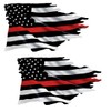 Thin RED Line Tattered Flag Sticker 2 Pack