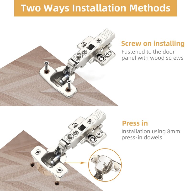 Furniware 10 Pack Frameless Full Overlay Soft Close Cabinet Hinges,