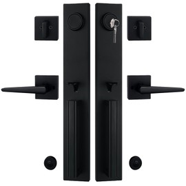 NEWBANG Matte Black Double Door Handle Set