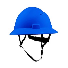 Full Brim Vented Hard Hat, 4-Point Adjustable Ratchet Suspension, Blue, Mfr: GH328B-A