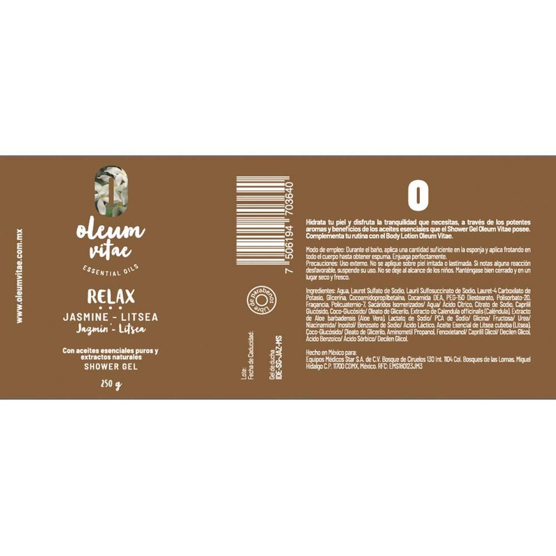 OLEUM VITAE Gel de Ducha con Aceite Esencial de Litsea.