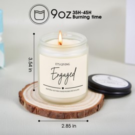 Kosmickiss Engagement Gifts for Couples Women, Bridal Shower Bride to Be Gift, Engaged Scented Soy Wax Candle, Fiance Gifts for Women