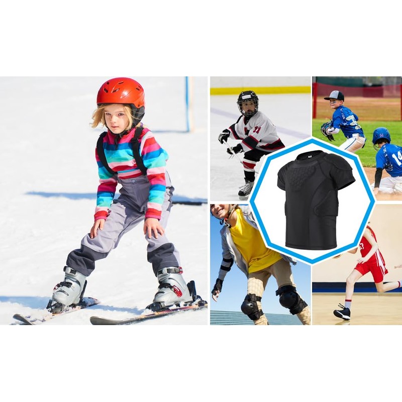 Diamemon Kids Boys Youth Rib Protector Padded Football Chest Baseball