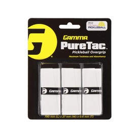 GAMMA PureTac Pickleball Over Grip, Moisture-Absorbing Grip Tape for Pickleball Paddles with Maximum Tack and Traction, Premium Pickleball Equipment for Practice and Tournament Play, White