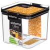 Sistema J7S91 Ultra Square Food Container, 700ml, Black & Stone