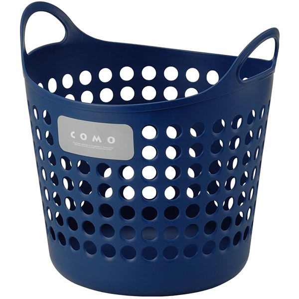 Inomata Chemical Como Basket M Navy 446293 Approx. Width 13.8 x Depth 13.2 x Height 14.3 inches (35 x 33.5 x 36.4 cm)