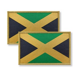 Overdecor Jamaica Jamaican Flag Patch Tactical Military Patches - Hook and Loop Fastener, 2 Pack
