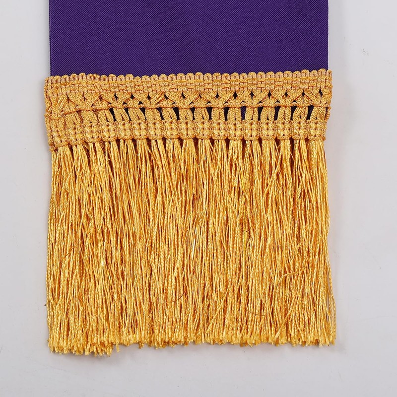 BLESSUME Church Clergy Pastor Cross Embroidered Stole, Purple 7, One