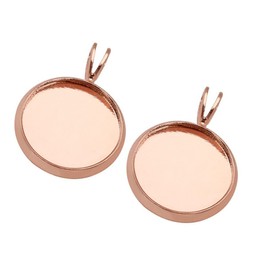 TEHAUX 30pcs Pendant Trays Creative Copper Bezel Jewelry Making Kits -Shaped Hanging Trays for Crafts Rose Gold Inner for