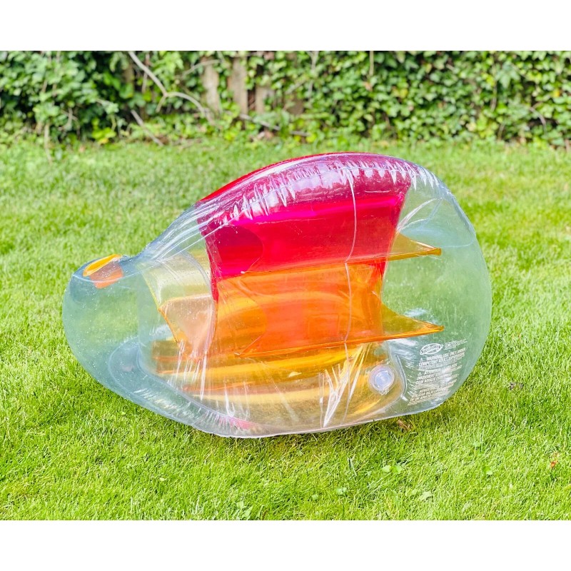 Swimways Dry Float Socializer Pool Float Translucent Inflatable Recliner Chair