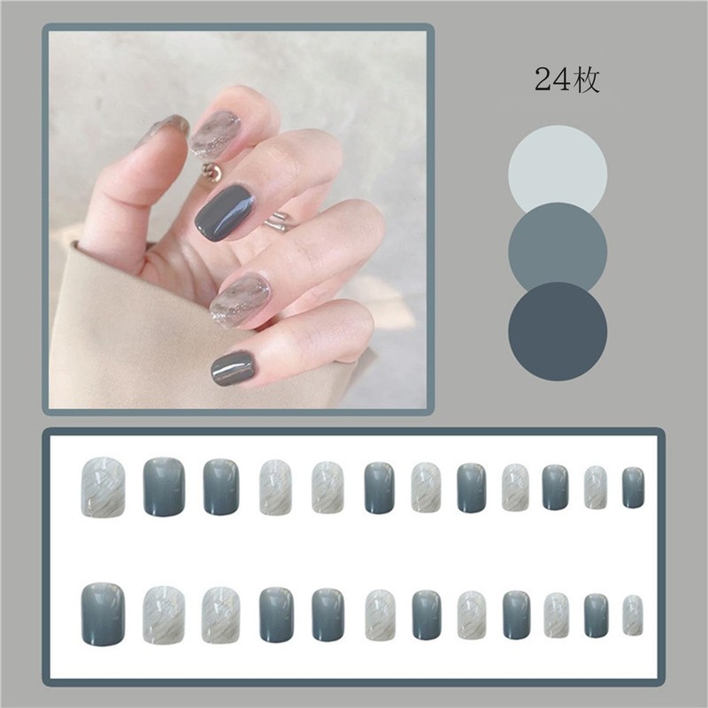 XUZOO 24 Pieces Nail Tips, 3D Nails, Short and Long,