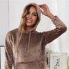 The Essentials Wardrobe Ladies LS Hooded Pyjamas Set - Dark