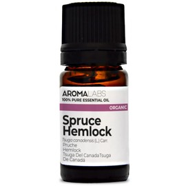 BIO - Spruce Hemlock Essential Oil - 5mL - 100% Pure, Natural, Chemotyped and AB Certified - AROMA LABS (French Brand)