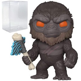POP Godzilla vs Kong - King Kong with Battle Axe Funko Pop! Vinyl Figure (Bundled with Compatible Pop Box Protector Case), Multicolored, 3.75 inches