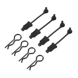 4Pcs Rubber Body Clip Retainer Shell Fixed Buckle Lock AR390178 for 1/7 1/8 ARRMA Mojave Limitless Typhon Kraton RC Car Upgrade Part（Black）