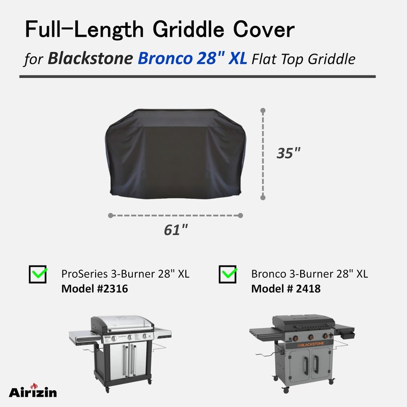 Grill Cover for Blackstone 2418 Bronco 3-Burner 28" XL Omnivore