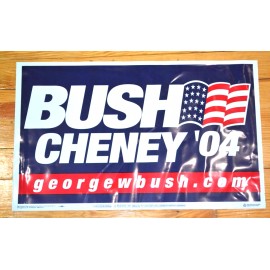 BUSH~CHENEY 2004 Presidential Election Campaign Yard Sign Red White Blue Flag 04