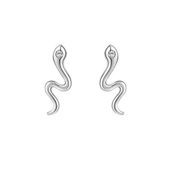 Unbranded 925 Sterling Silver Post Snake Stud Earrings, Serpent Aretes