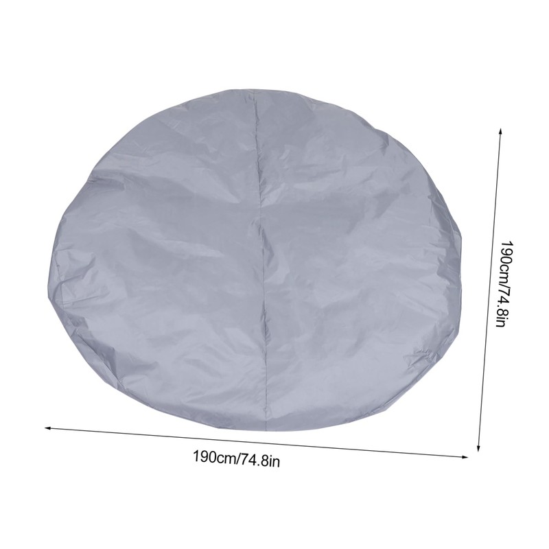 Mipcase 1Pc Round Hot Tub Cover Grey Outdoor Bathtub Protector