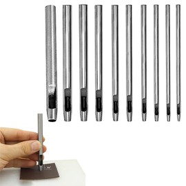 YQkangzhu 10 PCS 0.5mm-5mm Leather Hole Punch Set, Belt Hole Puncher, Leather Hole Punch Cutter, Round Hollow Punch Tool, DIY Leather Punch Craft for Watch Band, Canvas, Plastics, Fabric, Rubber