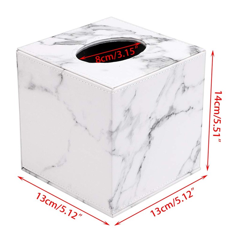 BSTKEY PU Leather Household Office Cube Square Tissue Paper Holder