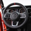 Black Side Perforated Leather Red Marker Steering Wheel Protector Cover