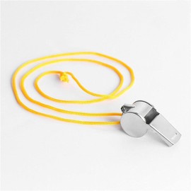 Juroicessry Yellow Stainless Whistle with Lanyard, Loud Metal Emergency Sports Whistle Soccer Football Whistles Coach and Referee Gear Whistles for Referee, Teacher, Kids