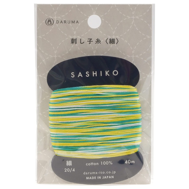 Yokota DARUMA Sashiko Thread (Thin) 3 Color Clay Card Roll,