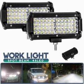 Par Faros 7''led Auxiliares 144w Triple-fila 6500k 48led