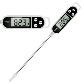 Digital Meat Thermometer, Instant Read Food Thermometer with Backlight LCD Screen, Digital Kitchen Thermometer Cooking food, Accurate Thermometer with long Probe, ℉/℃ Button for Meat, Grill, BBQ