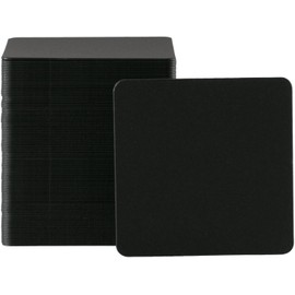 Black Plain Paper Coasters Square Round 0.04 inch (1 mm) 100 Sheets