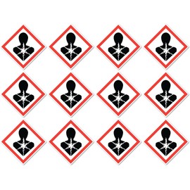 Health Harmful Danger Symbol UN/GHS Hazard Pictogram Sticker 2.5 cm Pack of 12