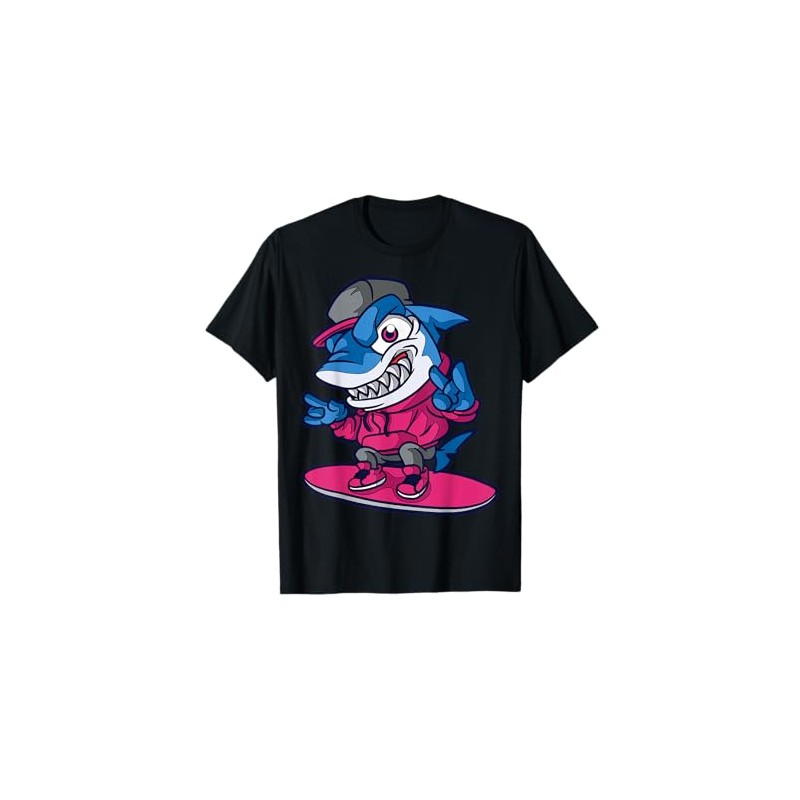 Cartoon Shark Character Fun Illustration For Kids T-Shirt